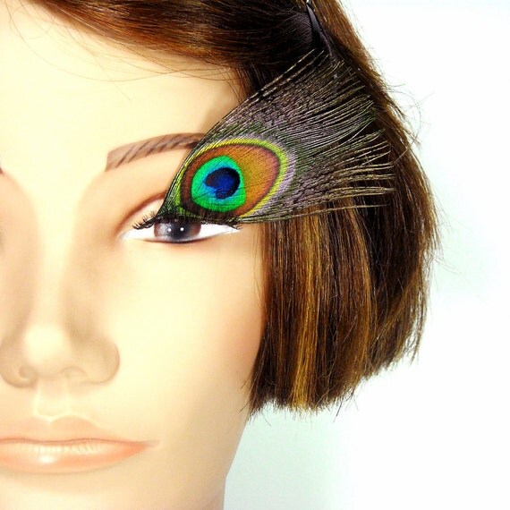 Items similar to Peacock Feather Eyelashes Bright Eyes on Etsy