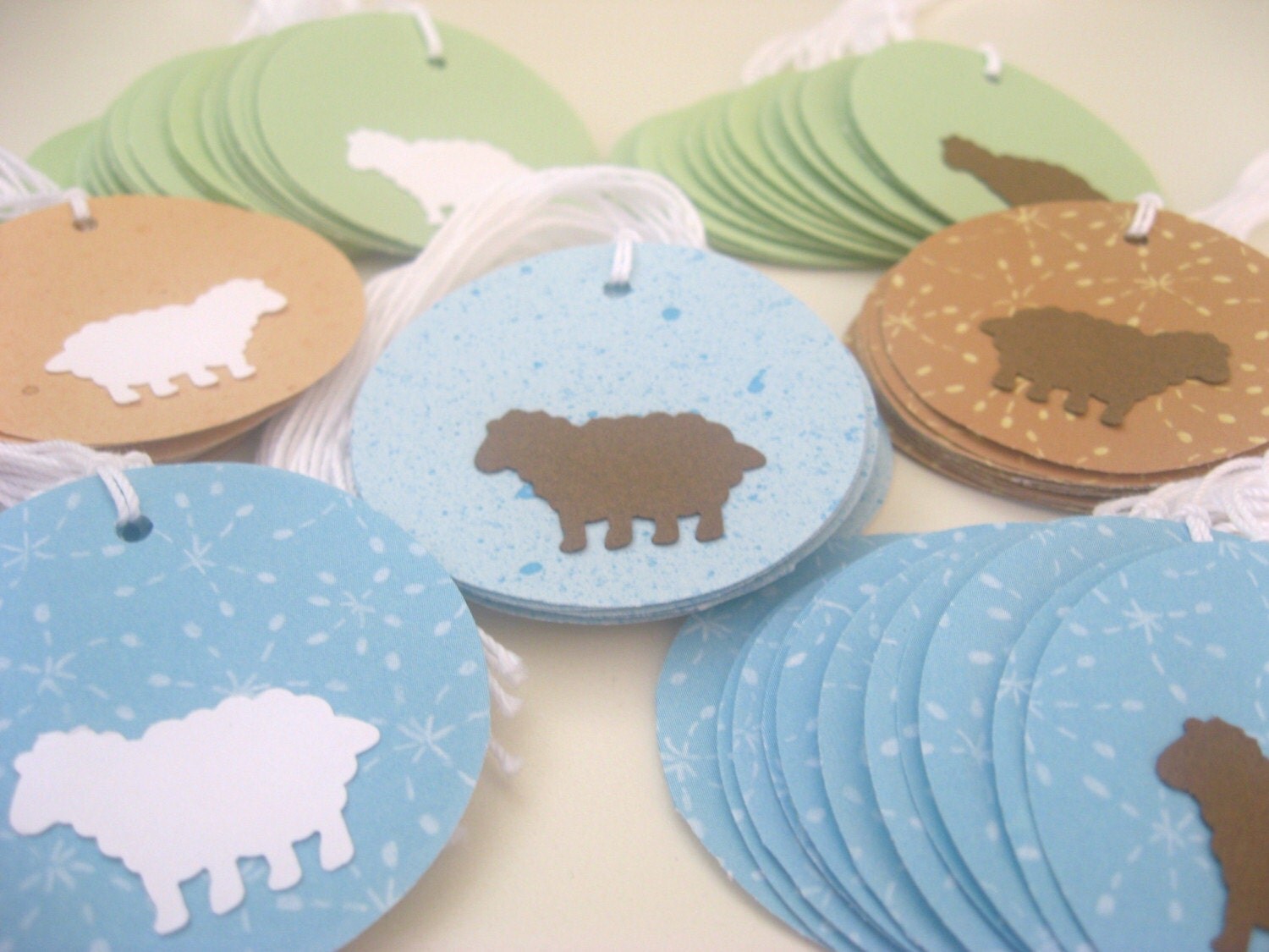 100 Sheep Tags Hang Tags Merchadise Tags Gift by BumbleBeeButtons