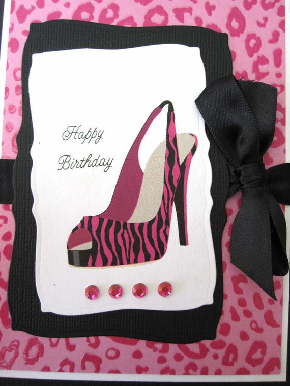 High Heel Happy Birthday card by BellaCardCreations on Etsy