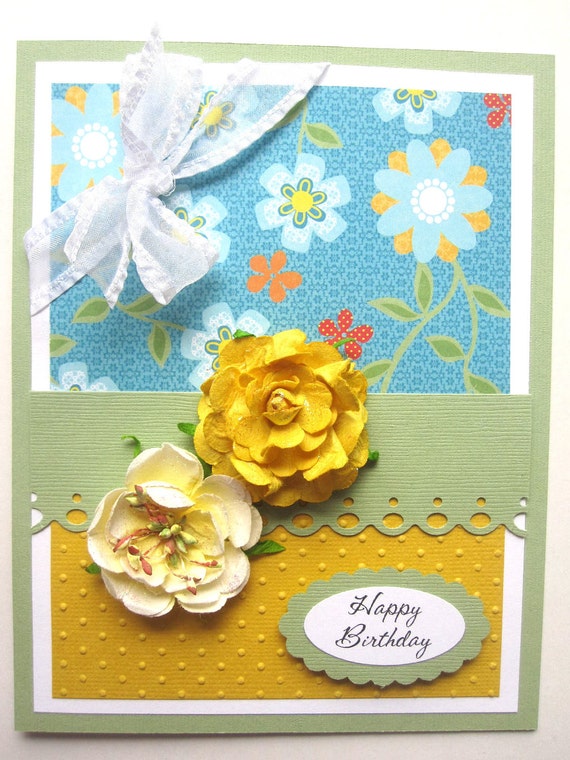 Feminine Happy Birthday card can be by BellaCardCreations on Etsy