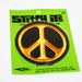 vintage 1970s PEACE SIGN hippie love protest sit in embroidered patch novelty sew on unisex postcard