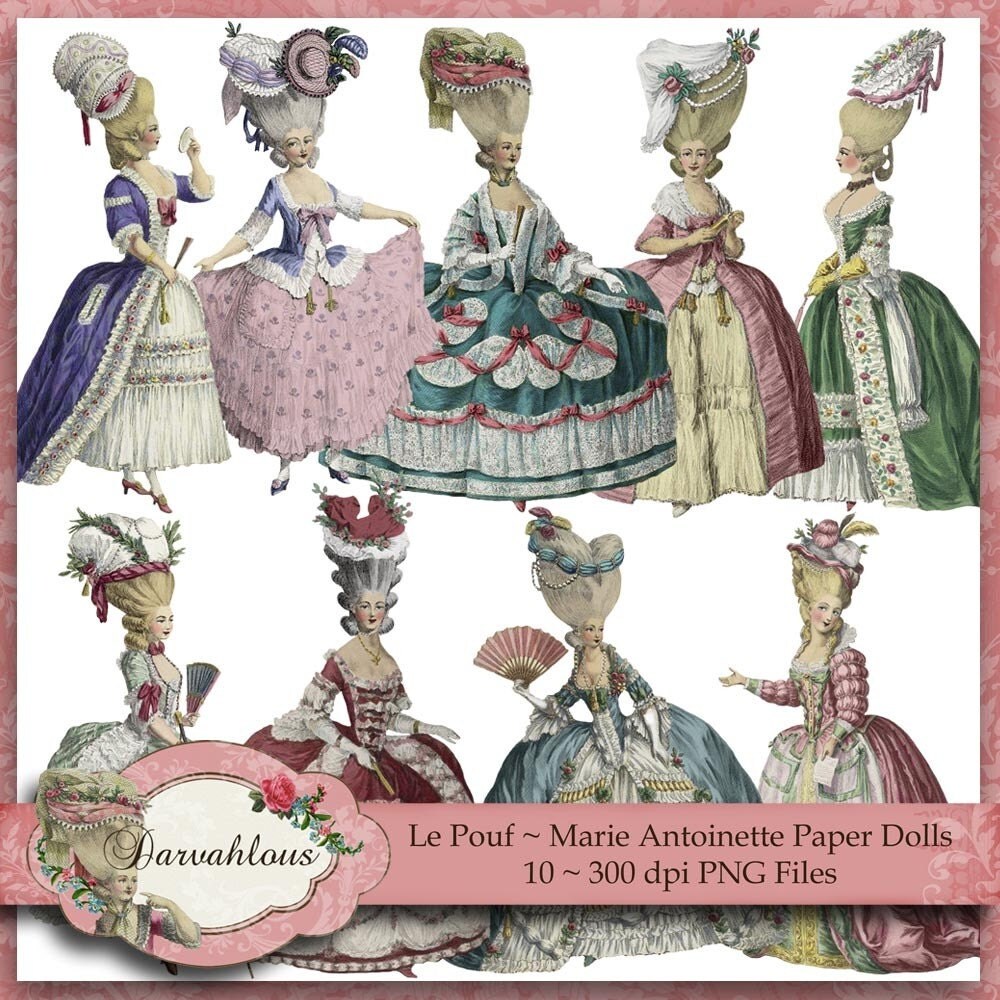 NEW Le Pouf Marie Antoinette Paper Dolls Collage Sheet