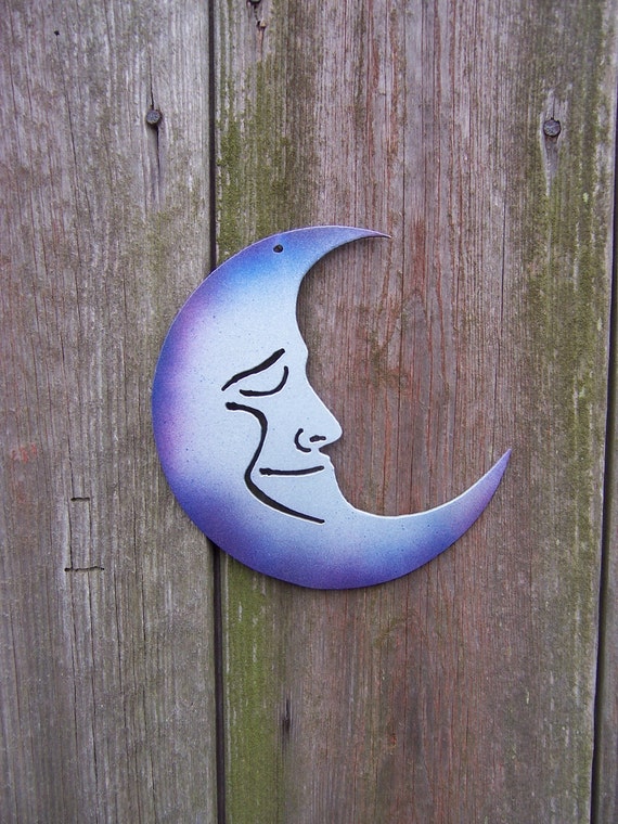 Sleepy Metallic Metal Moon metal moon decor metal garden