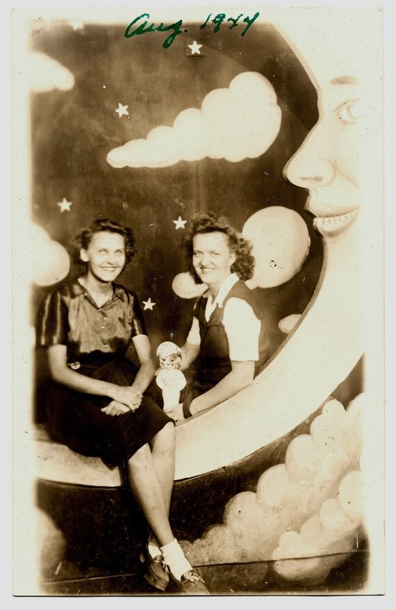 Paper Moon and Girls with Chalkware Doll