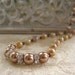 Elegant Pearl Necklace Ivory Freshwater Pearl and Antiqued Copper Silk Necklace