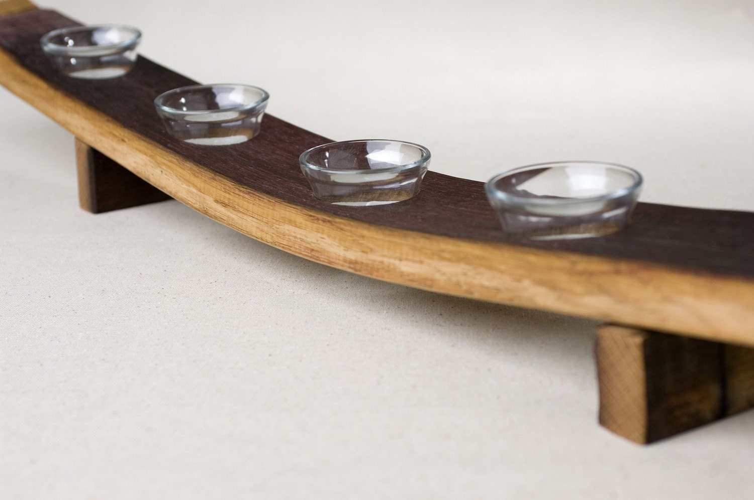 Napa Valley Inverted Wine Barrel Stave Votive 5 votives