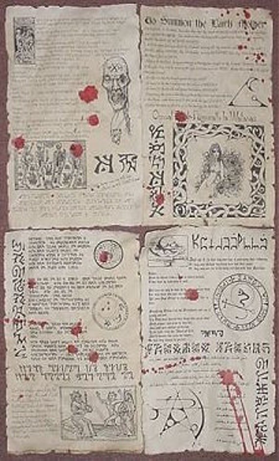 Necronomicon spellbook pages prop for Cthulhu LARP set no. 5