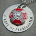 I love My Firefighter, Please Keep Him/Her Safe Handstamped Necklace