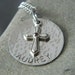 Birthstone Crystal Cross Name Necklace