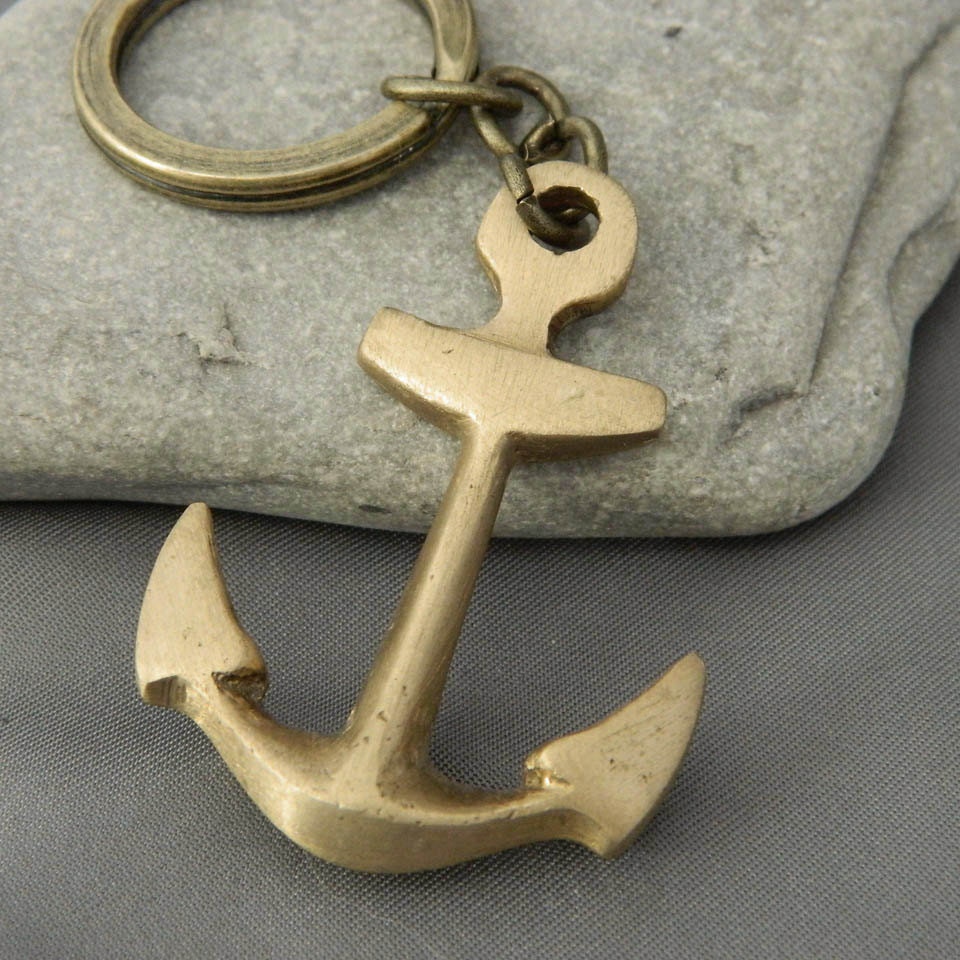 Brass Anchor Keychain