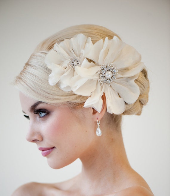 Bridal Headpiece Bridal Flower Fascinator Wedding Silk