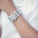 Bridal, 3 Strand Pearl and Crystal Bracelet