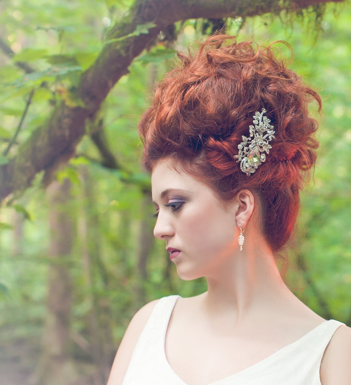 Bridal Crystal Haircomb Vintage Inspired