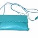 Olympian Blue Turquoise Lambskin Whipstitch Clutch Cross Body Handmade