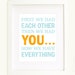 First we had each other then we had YOU in aqua blue and orange