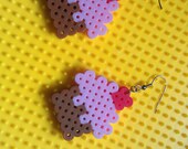 Items similar to Perler Bead cupcake earrings on Etsy