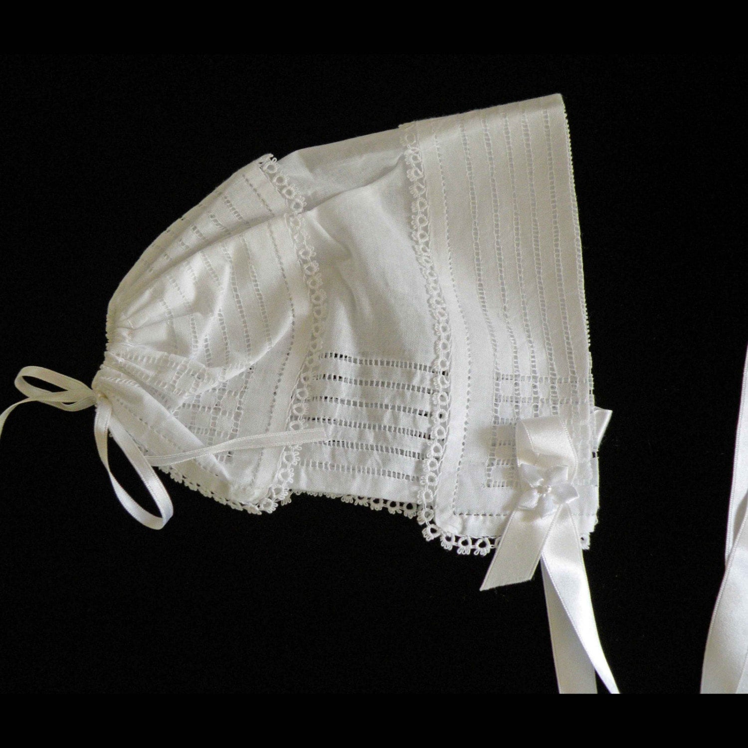 Vintage Hanky Baby Bonnet with Poem Christening by Paulownias