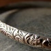 bangle bracelet sterling silver flower pattern