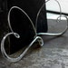 silver heart hoop earrings - 2" heart hoop, hammered sterling silver hoops - with flush set sapphire Reserved for D.
