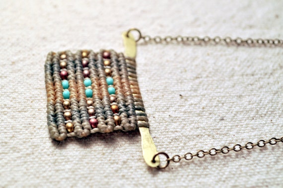 Hammered Brass Circuit Necklace