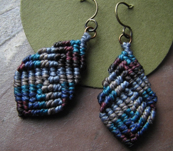 mini buddha macrame earrings