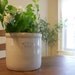 antique stoneware crock - crown - number 2 - blue - planter - mothers day