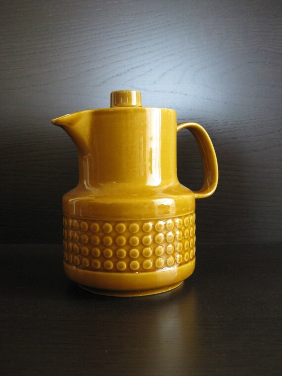 mustardcolored vintage Melitta teapot