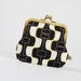 Siamese - Retro waves in black and white - double metal frame purse