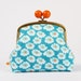 Color bobble pouch - Petit Pan Osami turquoise - metal frame pouch