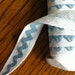 Soft Blue Ric Rac on White Twill Tape Trim Ribbon - 3/4 inch wide - 2 yards
