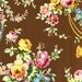Loopy Vintage Floral in BROWN Flower Power Collection by Jennifer Paganelli for Free Spirit Fabrics - 26 inches by 44 inches