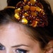 Amber\/ Orange Fancy Betty Rhinestone headband