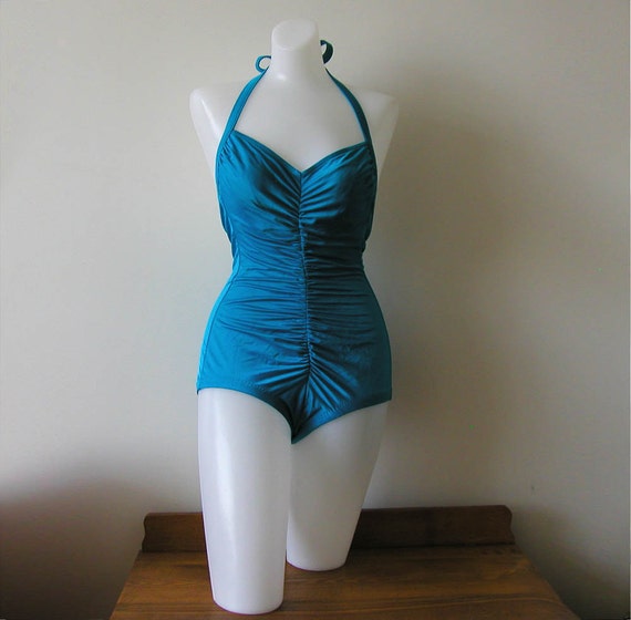 Vintage Swimsuit Convertible Halter 70s 80s does 40s by Archivia