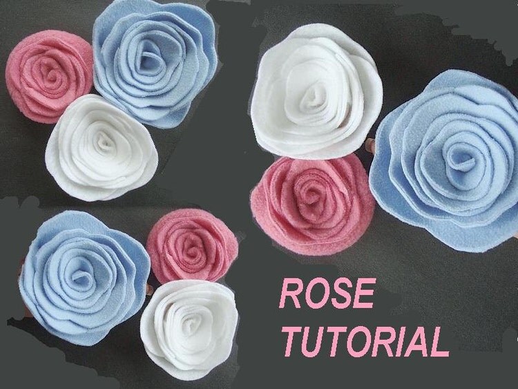 FLOWER TUTORIAL FELT roses num. 38... How to make by mehartgallery
