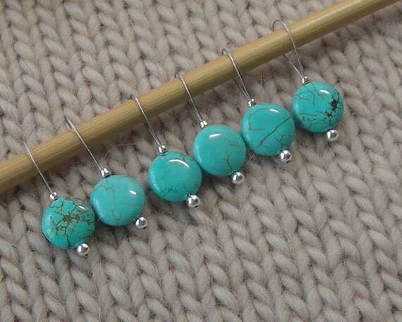 knitting stitch markers snag free turquoise semi precious