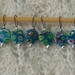knitting stitch markers - snag free - turquoise millefiori bead 12mm - set of 6 - three loop sizes available