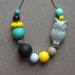 last one - moon unit necklace - vintage lucite, glass and gunmetal