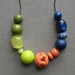 last one - rainboots necklace - vintage lucite and gunmetal chain