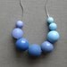 last one - ascending blues necklace - vintage lucite and silverplate