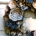 Black, white, cream, beige, paper flower wreath