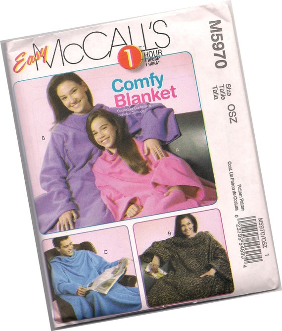 MCCALLS PATTERN M5970 easy snuggie design fleece blanket