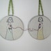 hand embroidery hoop art-connection no.4 in yellow and aqua