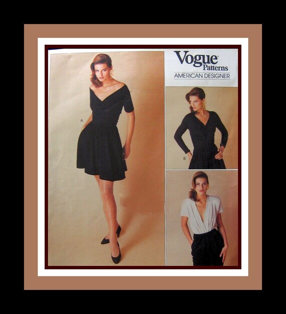 Vintage 1988 DONNA KARAN Wrap Bodysuit Top Shorts Vogue