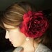 Rosalin- a Victorian rose fascinator in a rich red