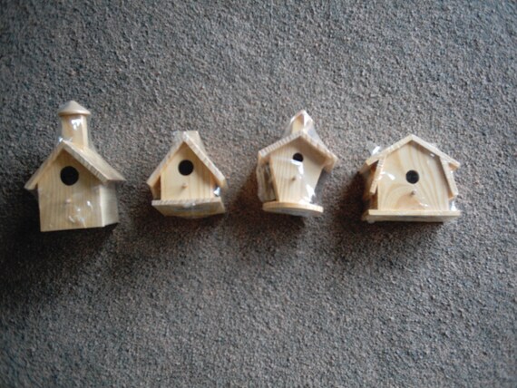 Miniature Bird Houses Wood Decorative Unfinished Bird Houses Ready To 