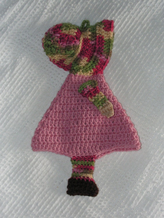 Vintage Crocheted Sunbonnet Sue Kitchen Potholder by ArtfulHeart