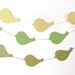 Greenish Gold Textured Paper Bird Garland Party Banner (9 feet) Green
