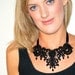 Black lace necklace statement necklace beaded bib ribbon necklace bridesmaids necklaces beaded lace -Evening Serenade Necklace