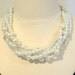 Twisted pearl cluster necklace bridal necklace pearls and chain white and cream pearls bridal statement necklace- Pure Love necklace