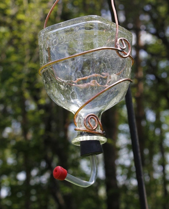recycled bottle hummingbird feeder patron bottle with copper recycled bottle hummingbird feeder patron bottle with copper